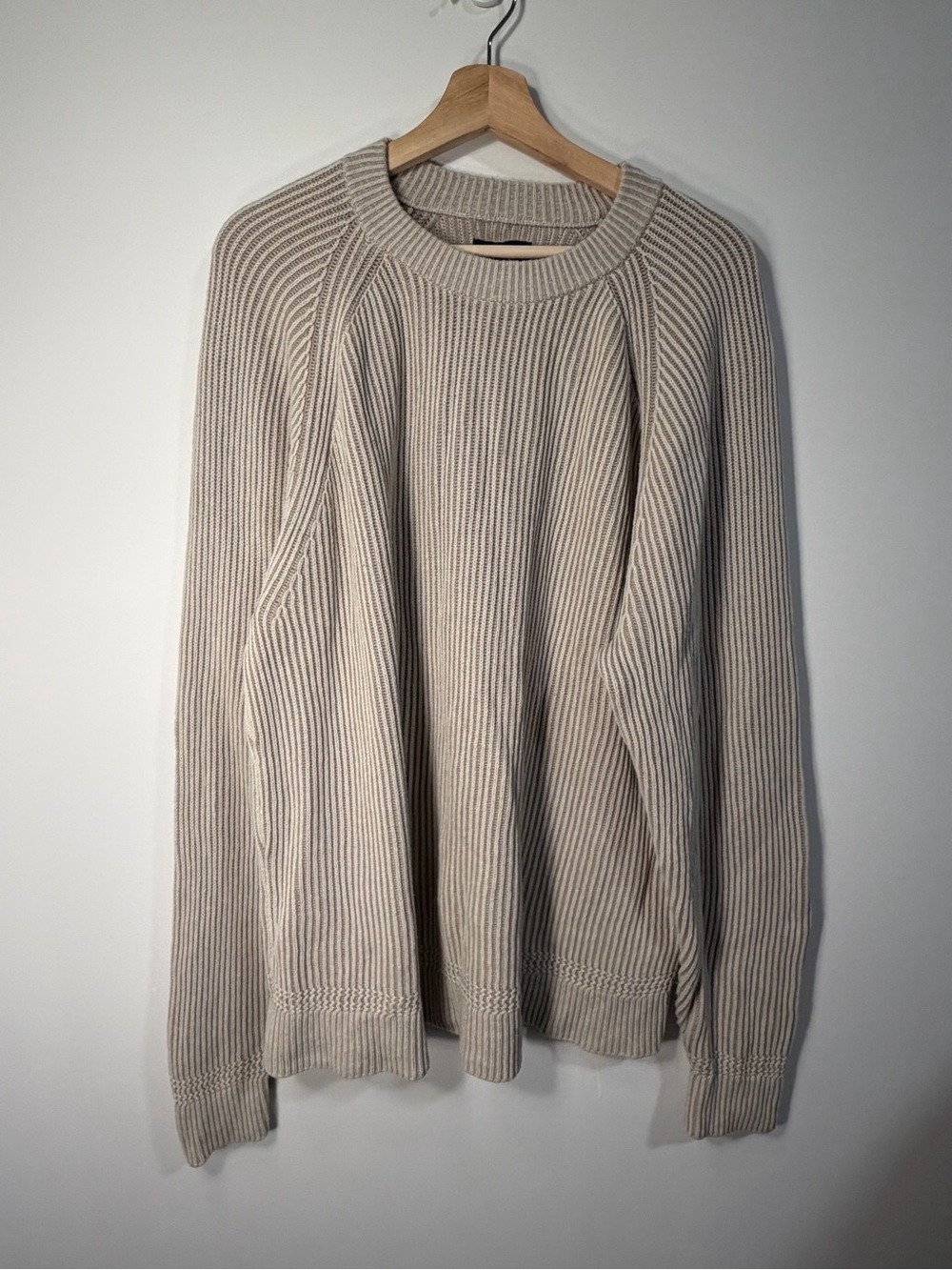 Abercrombie & Fitch Ribbed Crewneck Sweater - Light Beige